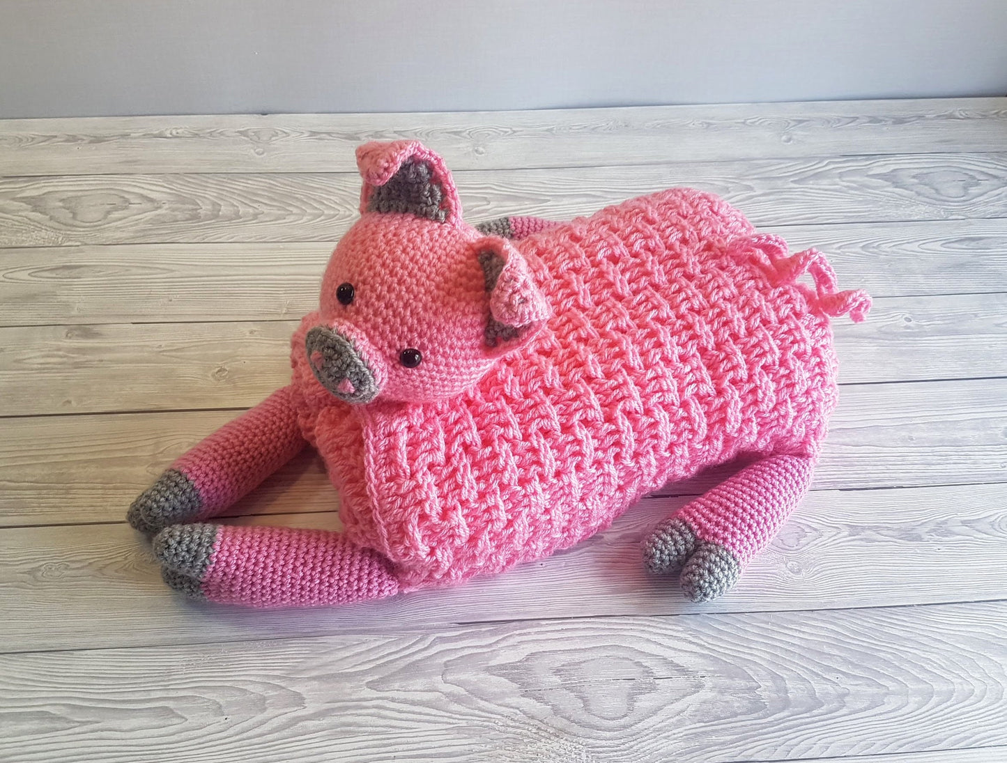 Pig Baby Blanket Crochet Pattern | Stroller Blanket | Baby Shower Gift For Boys & Girls | Pram Blanket | Cot Blanket | Piggy Blanket Toy