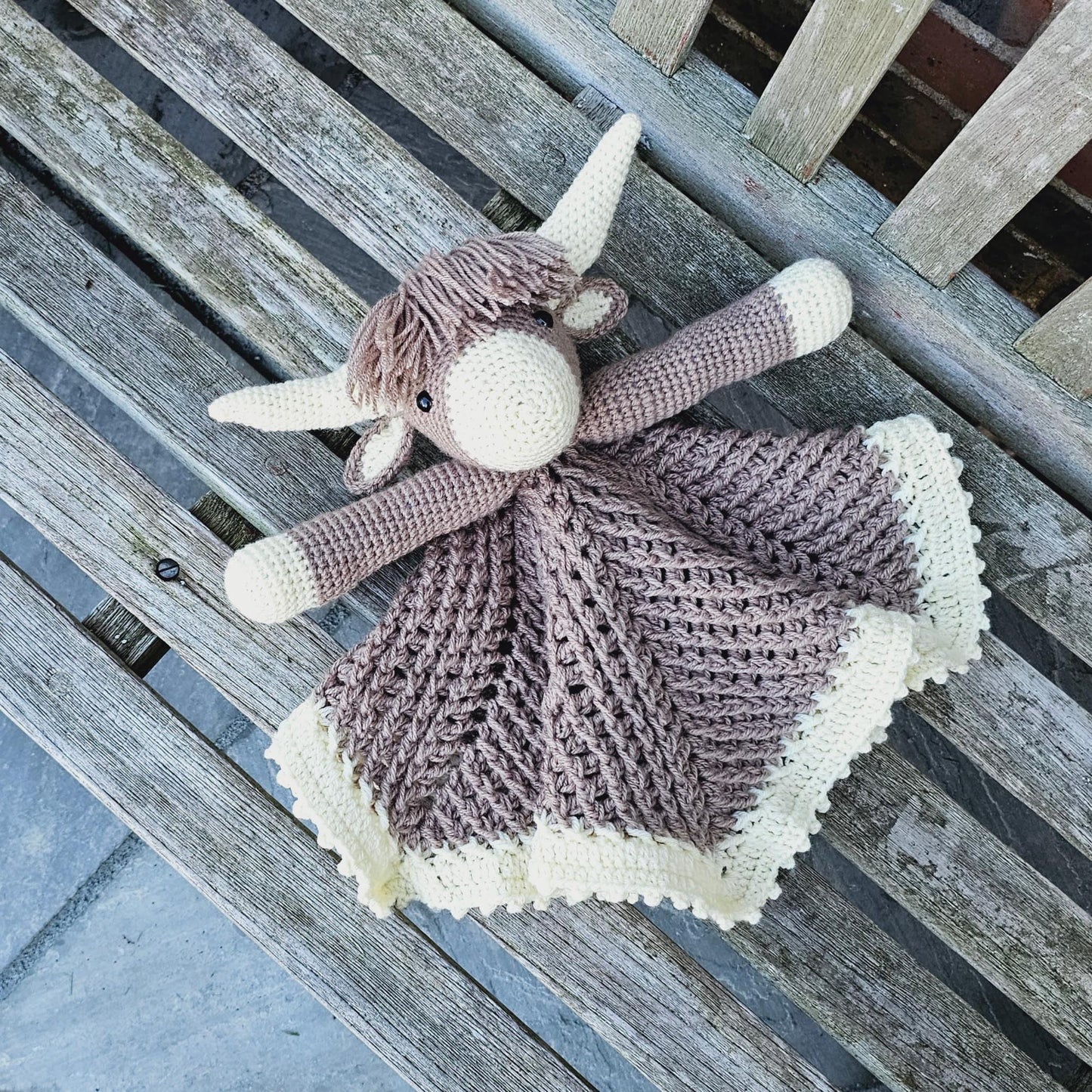 Highland Cow Baby Blanket & Lovey Baby Shower Set Crochet Patterns | Scottish Cow Blanket Toy Play Mat Cow Baby Security Blanket Baby Gifts