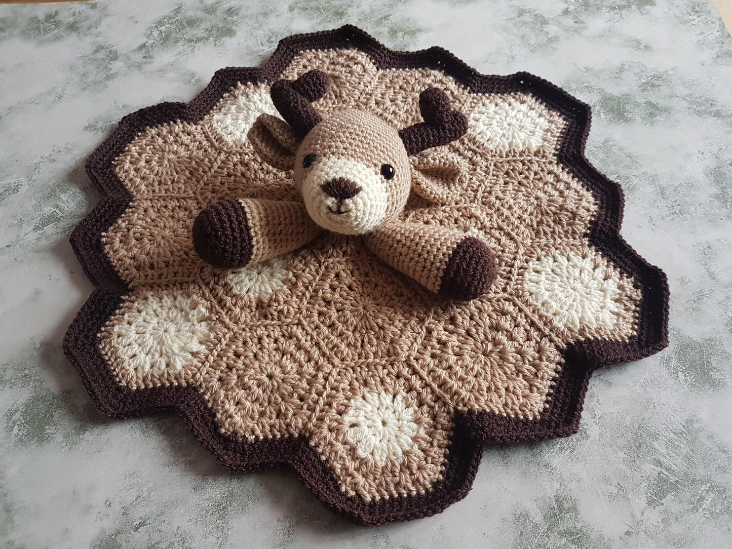 6 PATTERNS BUNDLE Of Animal Baby Lovey Security Blankets Toy - Sheep, Bear, Fox, Unicorn, Elephant & Deer - Baby Shower Gifts Birthday Toy