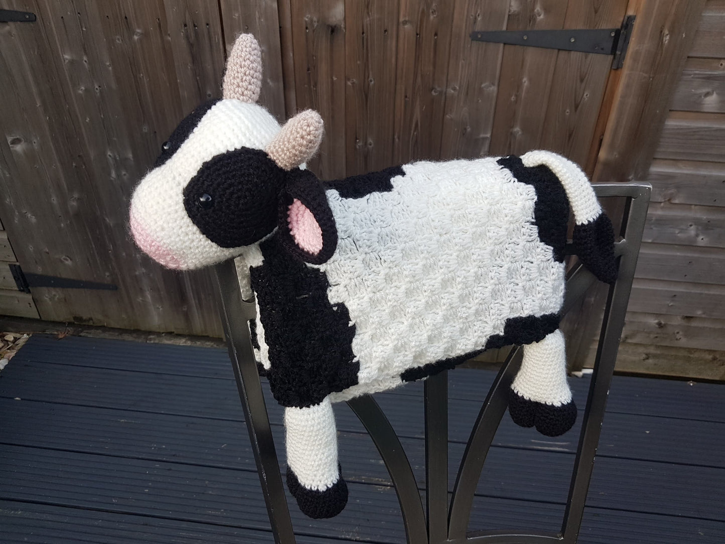 3in1 Farm Cow Folding Baby Blanket Crochet Pattern | C2C Graphghan Cow Print | Pram Crochet Blanket Toy Lovey | Baby Shower Gift | Birthday