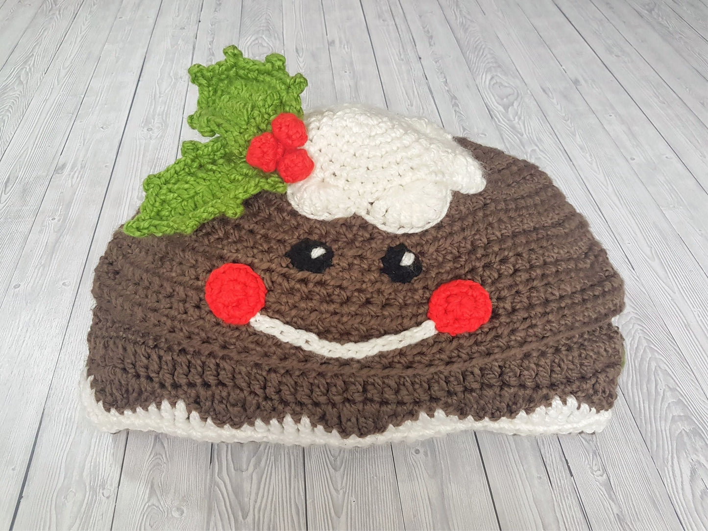 2in1 Hooded Christmas Blanket Christmas Crochet Pattern Pudding Holly Border Adult & Child Wearable Blanket Christmas Birthday Gift Afghan