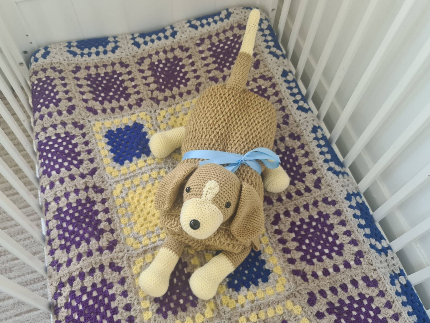 3in1 Beagle Dog Baby Blanket Crochet Pattern | Stroller Pram Toy Security Blanket Lovey Puppy Baby Shower Gift Play Mat Dog Afghan Baby Gift