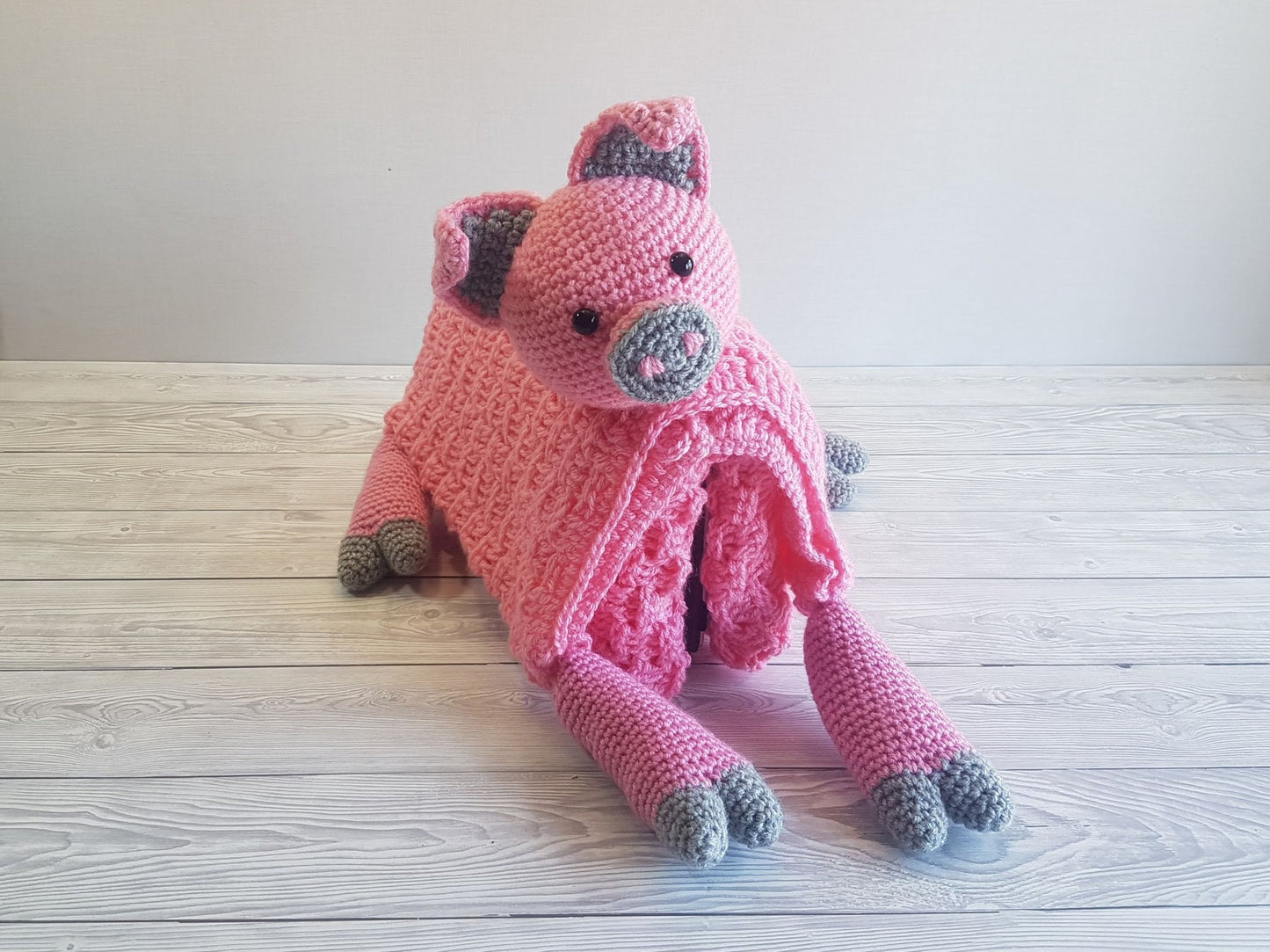 Pig Baby Blanket Crochet Pattern | Stroller Blanket | Baby Shower Gift For Boys & Girls | Pram Blanket | Cot Blanket | Piggy Blanket Toy