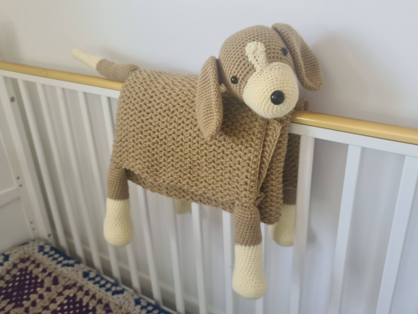 3in1 Beagle Dog Baby Blanket Crochet Pattern | Stroller Pram Toy Security Blanket Lovey Puppy Baby Shower Gift Play Mat Dog Afghan Baby Gift