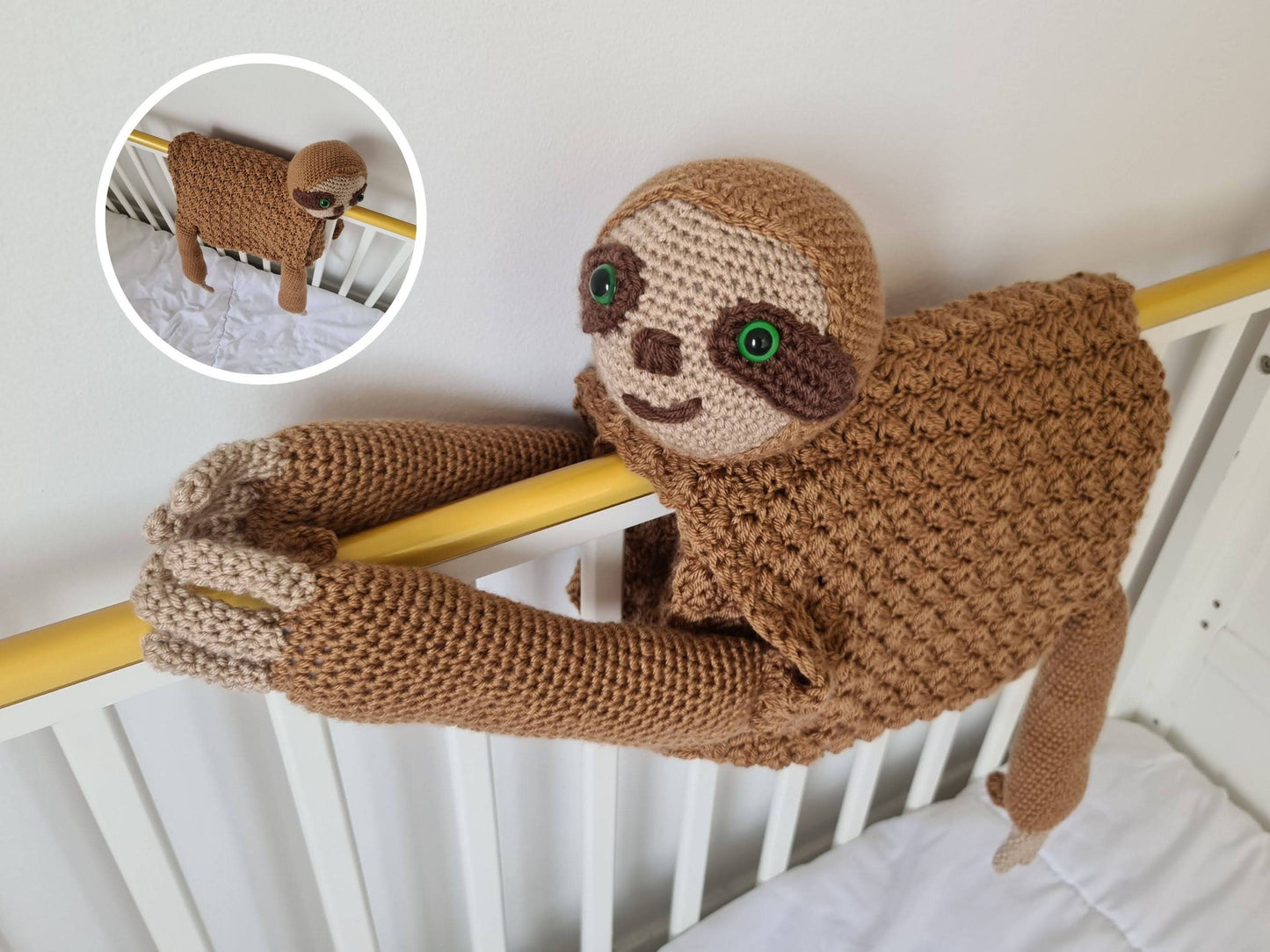 3in1 Jungle Sloth Folding Baby Blanket Crochet Pattern | Pram Toy Security Blanket Lovey Sloth Baby Shower Baby Gift Birthday Nursery Decor