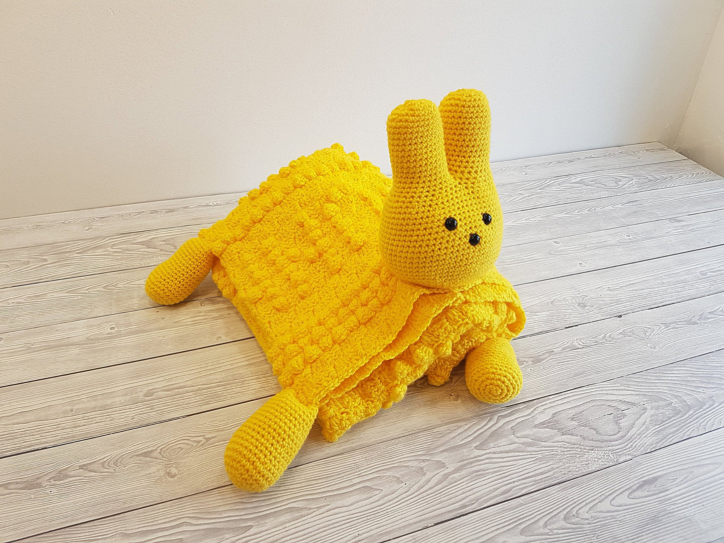 3in1 Easter Peep Bunny Baby Blanket Crochet Pattern | Bunny Blanket Crochet C2C Blanket Baby Shower Gift Yellow Easter Afghan Amigurumi Toy