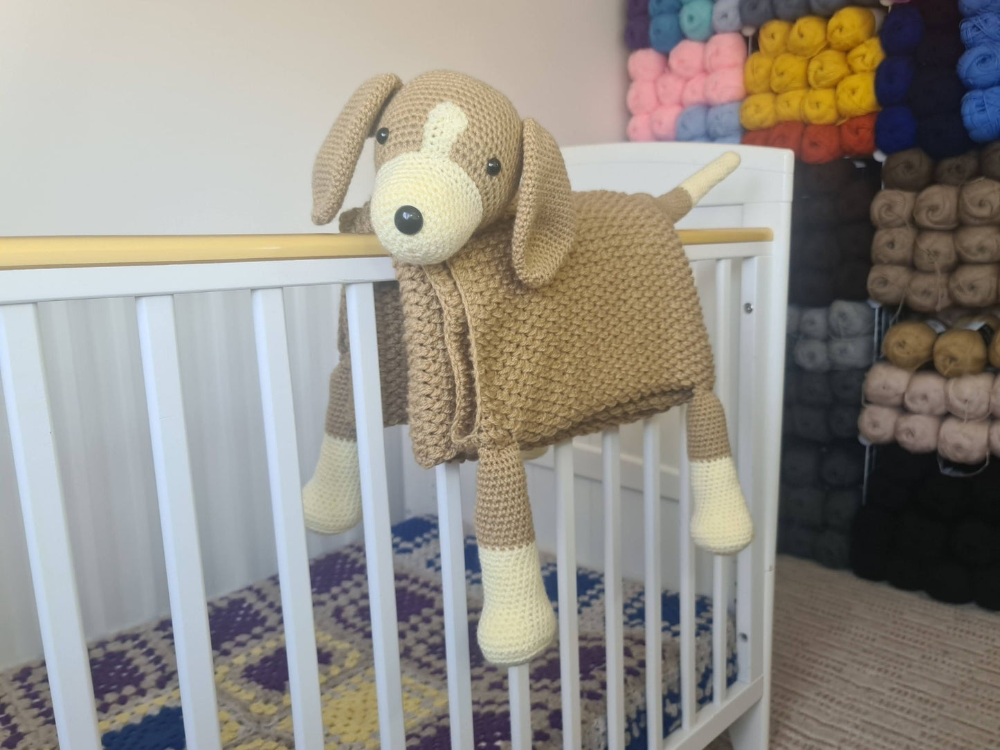 3in1 Beagle Dog Baby Blanket Crochet Pattern | Stroller Pram Toy Security Blanket Lovey Puppy Baby Shower Gift Play Mat Dog Afghan Baby Gift