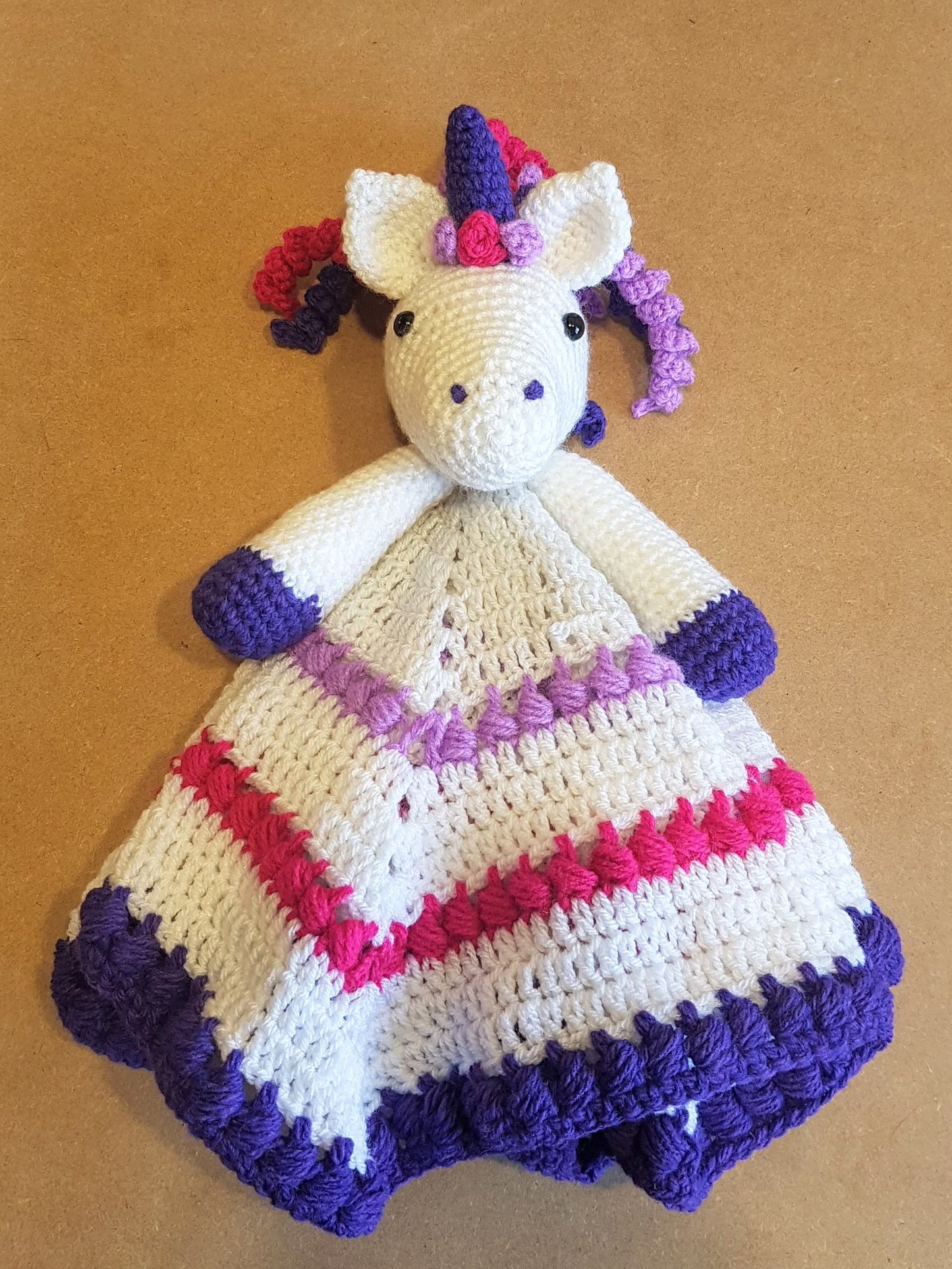 Maria The Unicorn Baby Lovey Security Blanket Crochet Pattern