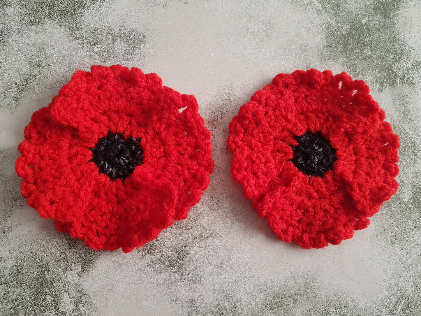Red Poppy Flower Applique Set With 3, 4 & 5 Petals Crochet Pattern - For Flower Baby Blankets, Afghans, Clothes or Jewellery - Crochet Gift