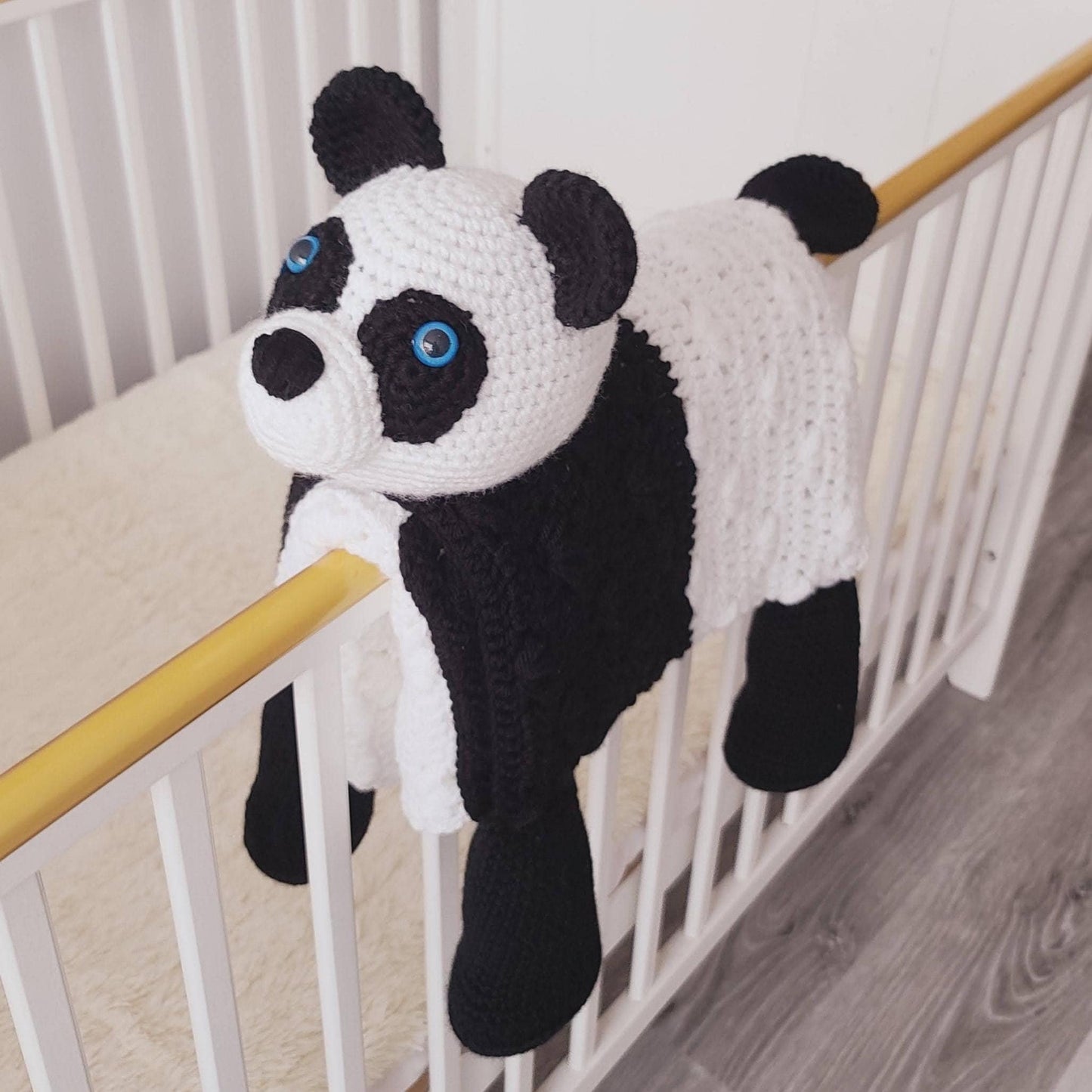 3in1 Jungle Panda Folding Baby Blanket Crochet Pattern | Amigurumi Panda Blanket | Pram Crochet Blanket Toy Lovey Baby Shower Gift Birthday