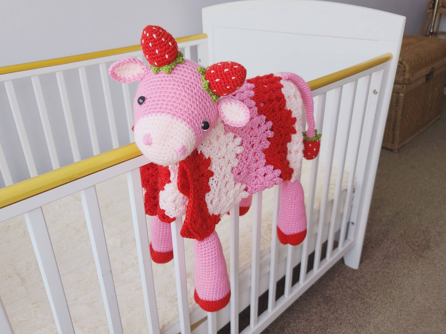3in1 Strawberry Cow Baby Blanket Amigurumi Crochet Pattern | Pink Cow Blanket Crochet AmiBlanket Toy Lovi Blanket Baby Shower Gift Birthday