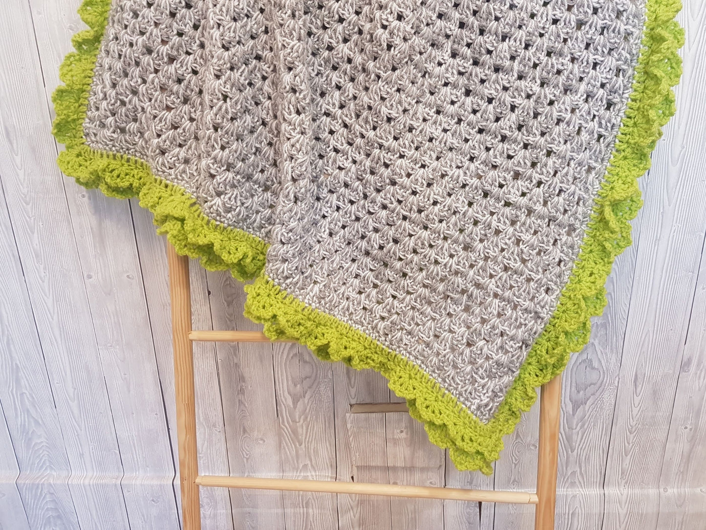 Spring Vibes Baby Blanket Lapghan Crochet Pattern | Scallops Blanket Baby Shower Gift Simple Easy Blanket Baby Gift Boy Christmas Birthday