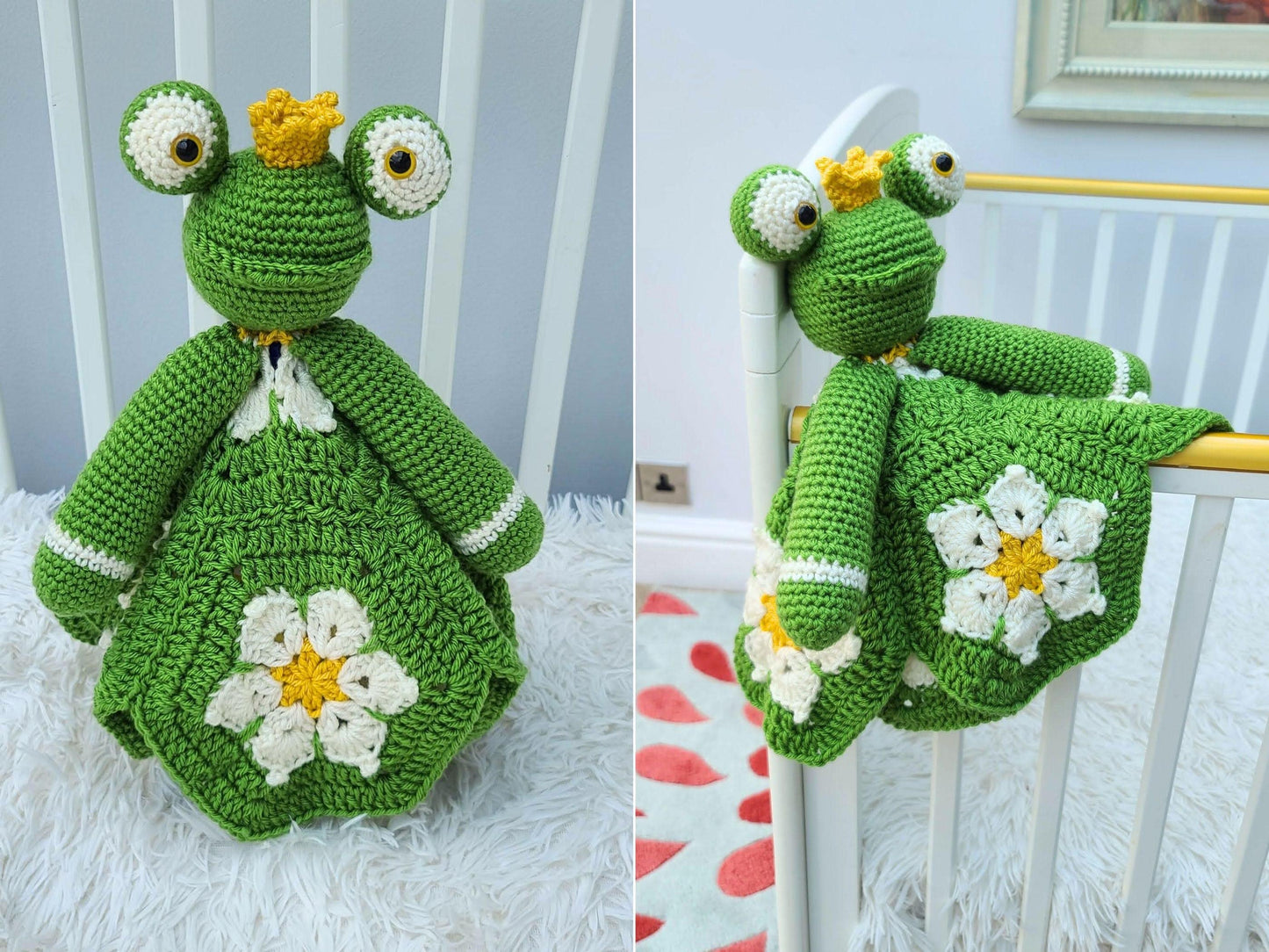 Froggy Frog Lovey Baby Blanket Comforter Security Blanket Crochet Pattern | Baby Shower Gift Prince Frog Baby Lovey Pattern Amigurumi Toy