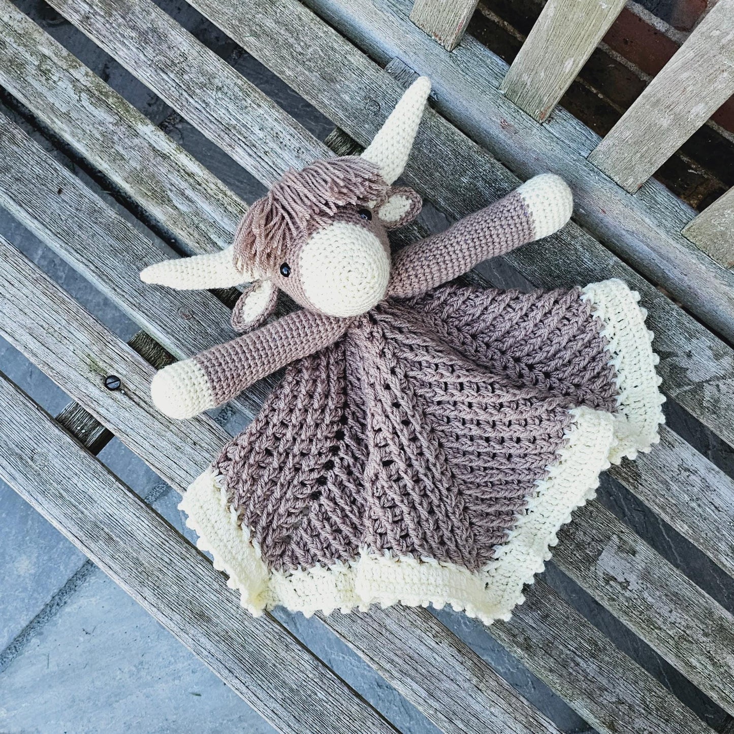 Highland Cow Baby Blanket & Lovey Baby Shower Set Crochet Patterns | Scottish Cow Blanket Toy PlayMat Cow Baby Stroller Blanket Baby Gifts