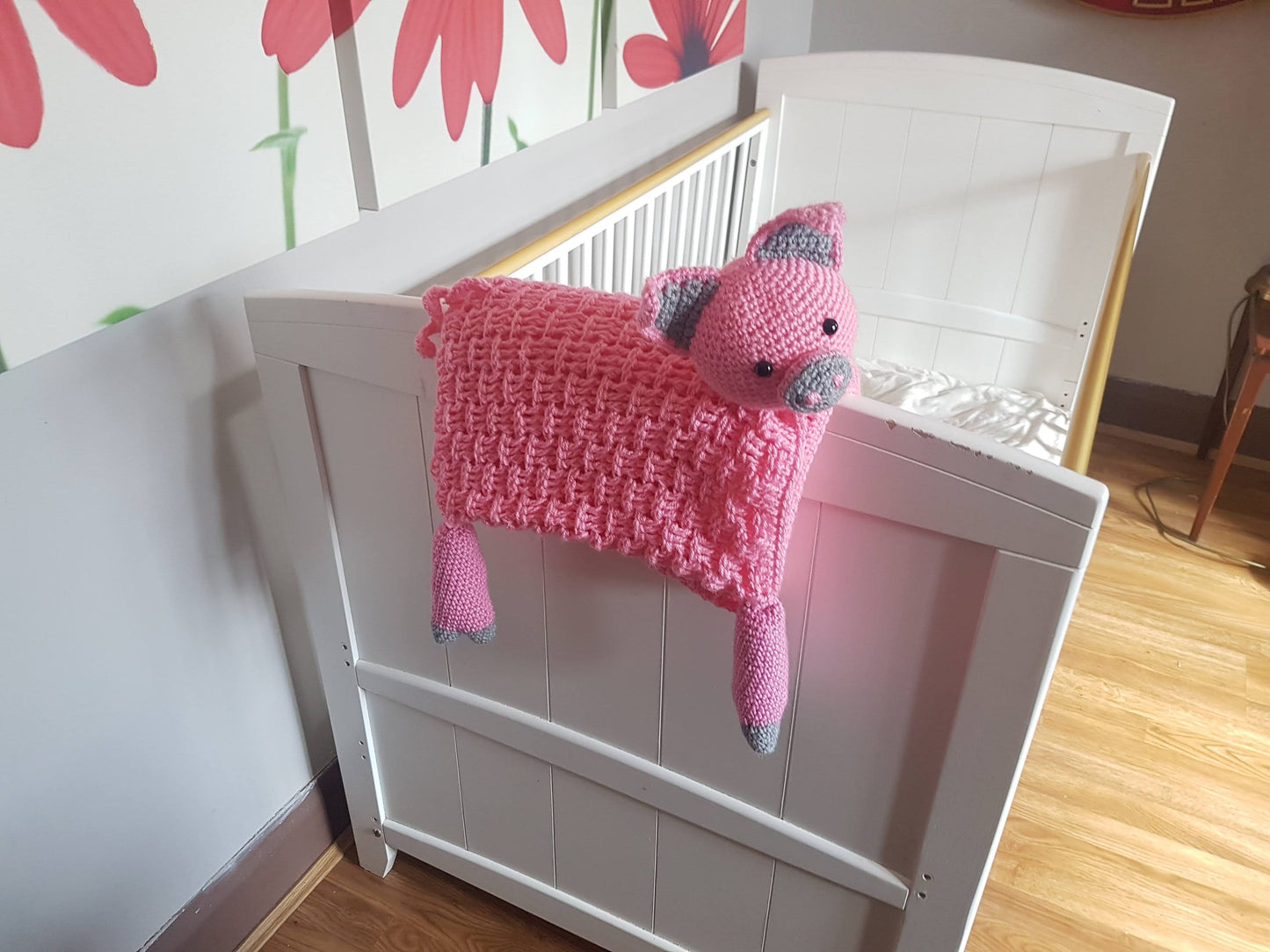 Farm Pig Baby Blanket & Piggy Lovey Baby Shower Set CROCHET PATTERN Multipurpose Blanket Toy Play Mat Baby Security Blanket Stroller Cot Bla