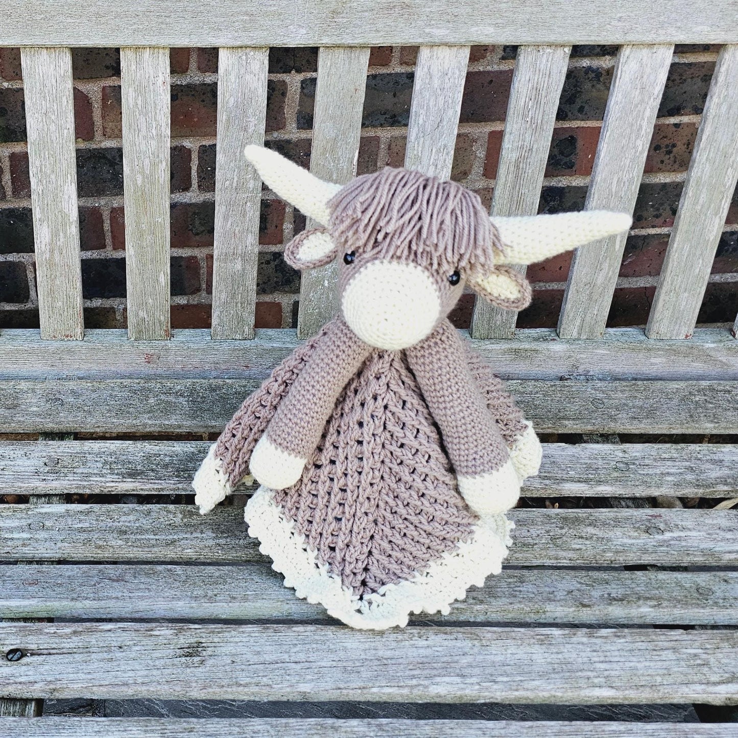 Highland Cow Baby Blanket & Lovey Baby Shower Set Crochet Patterns | Scottish Cow Blanket Toy Play Mat Cow Baby Security Blanket Baby Gifts