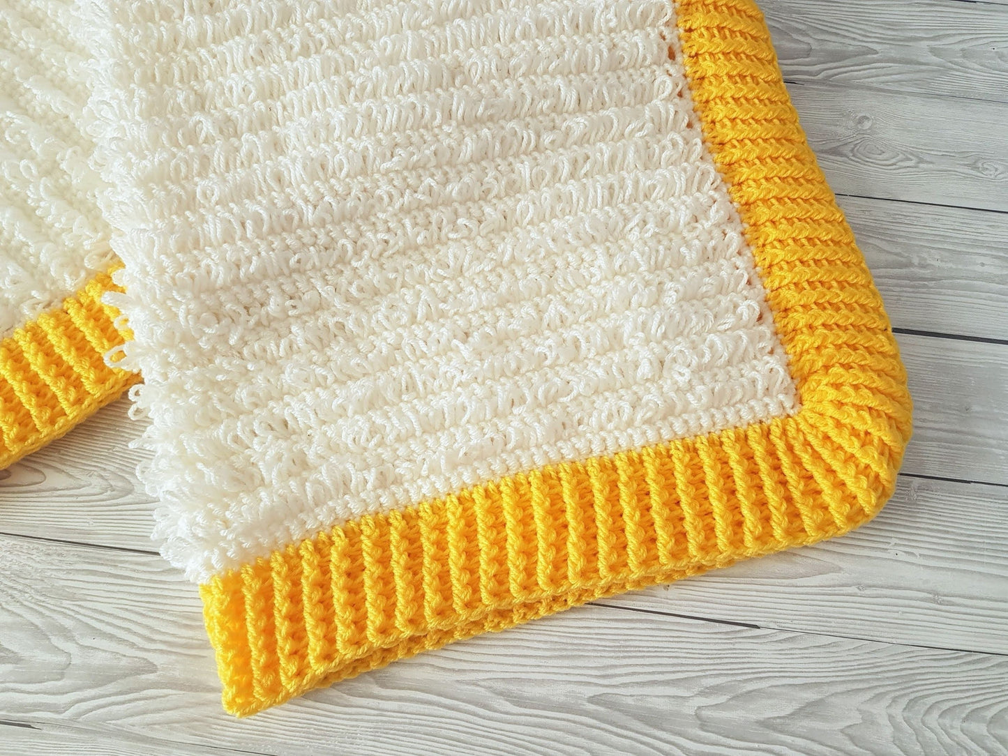 Loops & Ridges Baby Blanket Lapghan Crochet Pattern | Loopy Blanket Baby Shower Gift Simple Easy Blanket Baby Gift Boy Christmas Birthday