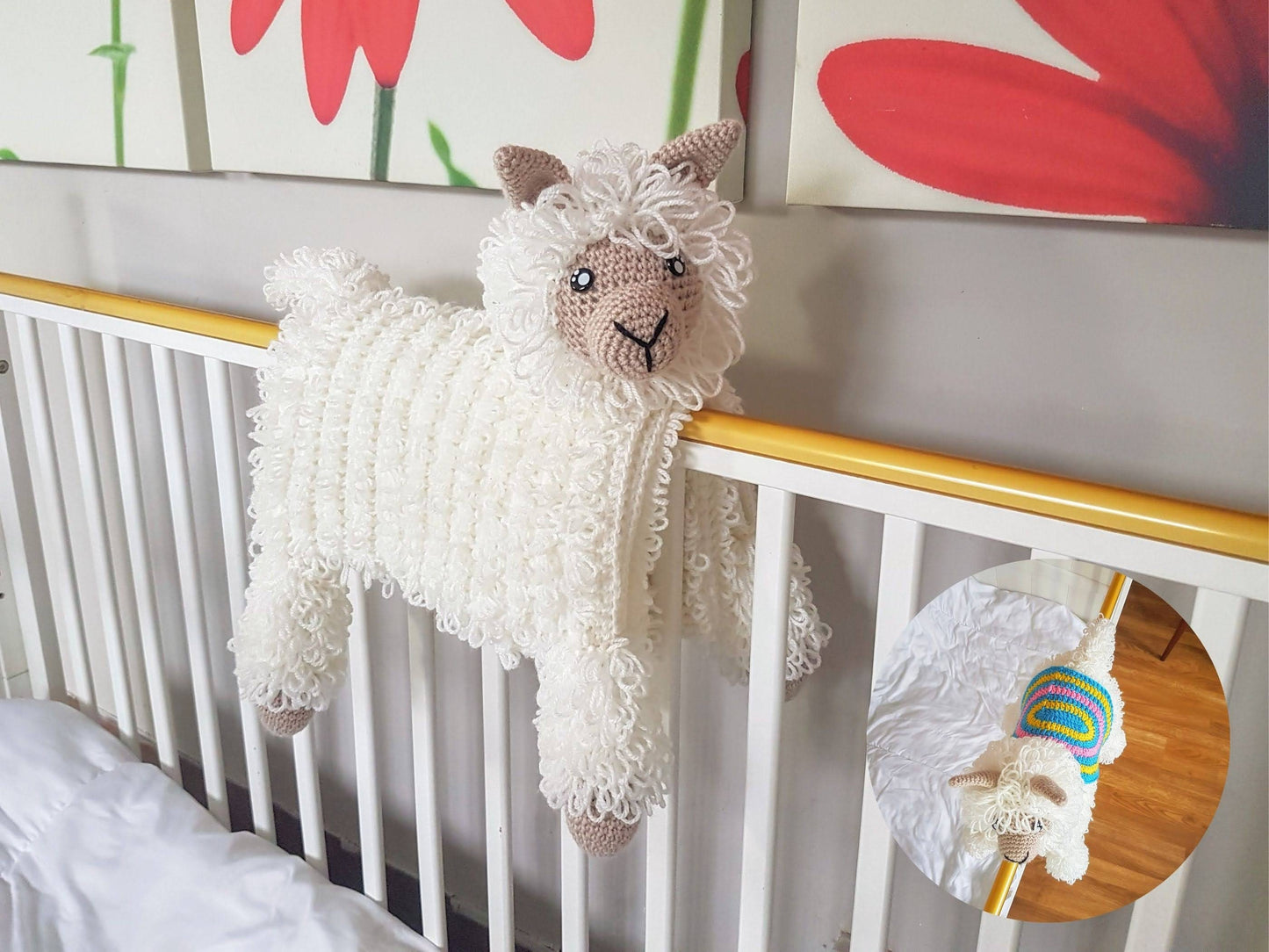 3in1 Llama Baby Blanket Crochet Pattern | Alpaca Llama Blanket Stroller Pram Toy Security Blanket Lovey Baby Shower Gift Boy Amigurumi Llama