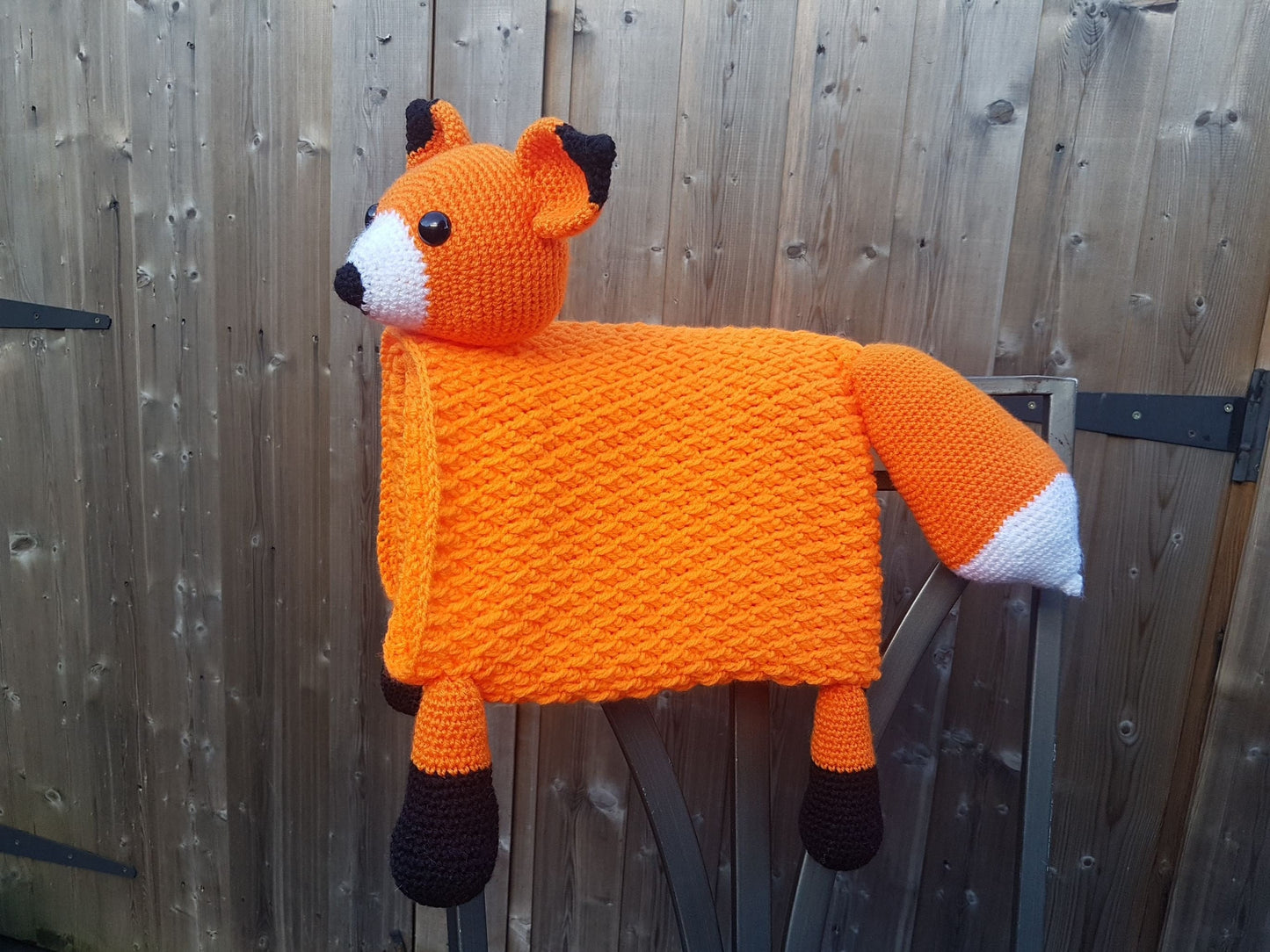 3 in 1 Woodland Fox Baby Blanket Toy Lovey Crochet Pattern Pram Blanket Baby Gift Woodland Animal Collection Folding Blanket