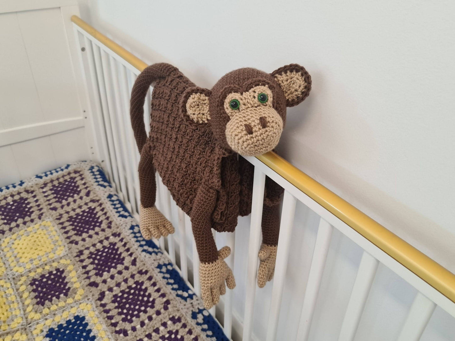 3in1 Jungle Monkey Folding Baby Blanket Crochet Pattern | Stroller Pram Toy Security Blanket Lovey Baby Shower Gift For Boy Girl Play Mat
