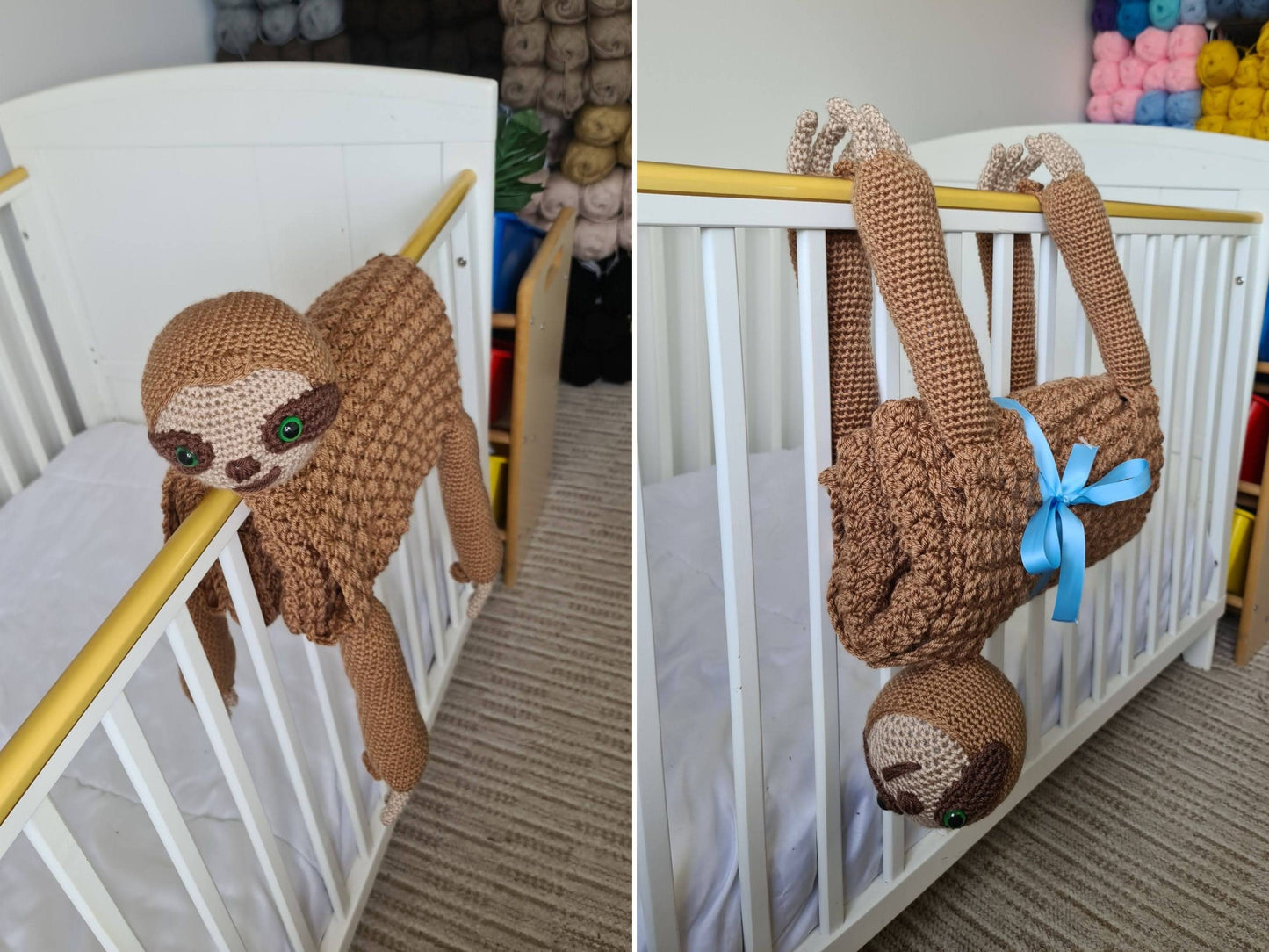 3in1 Jungle Sloth Folding Baby Blanket Crochet Pattern | Pram Toy Security Blanket Lovey Sloth Baby Shower Baby Gift Birthday Nursery Decor