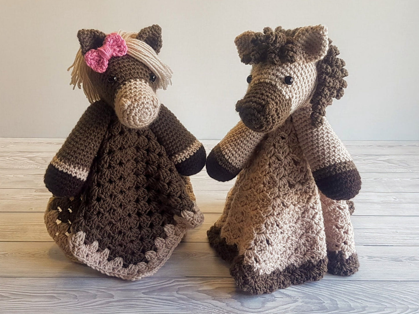 Horse Baby Blanket & 2 Horse Loveys Baby Shower Set Crochet Patterns | Multipurpose Baby Blanket and Amigurumi Horse Lovey Baby Shower Gift