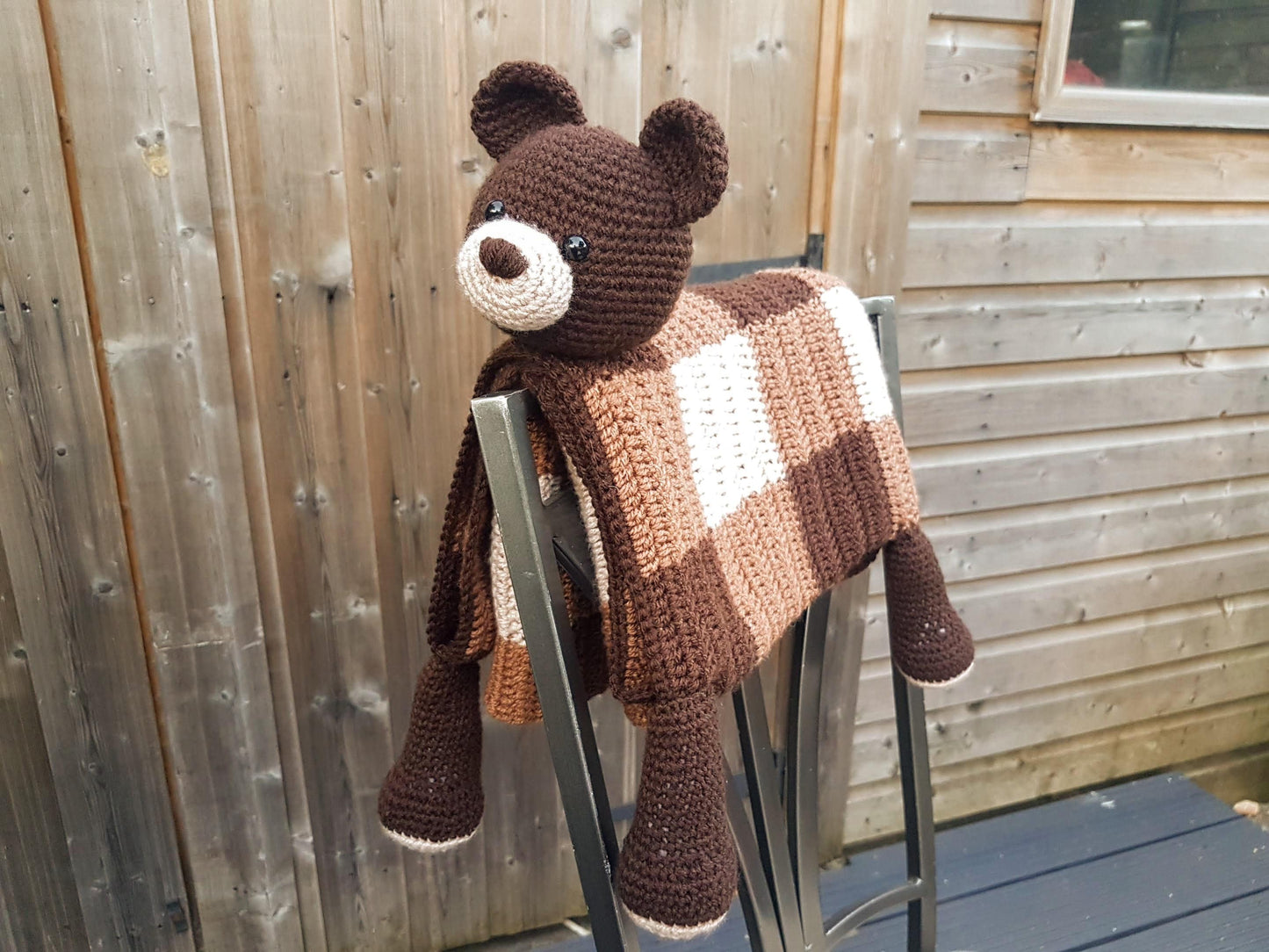 Bear Baby Blanket & Bear Lovey Baby Shower Set Crochet Patterb | Multipurpose Baby Blanket Toy Play Mat, Teddy Security Blanket Baby Shower