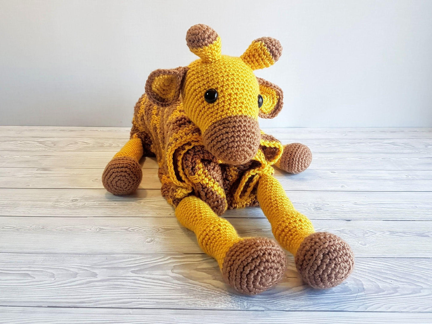 3in1 Safari Giraffe Folding Baby Blanket Crochet Pattern | Stroller Pram Toy Security Blanket Lovey | Baby Shower Gift For Boy Girl Present