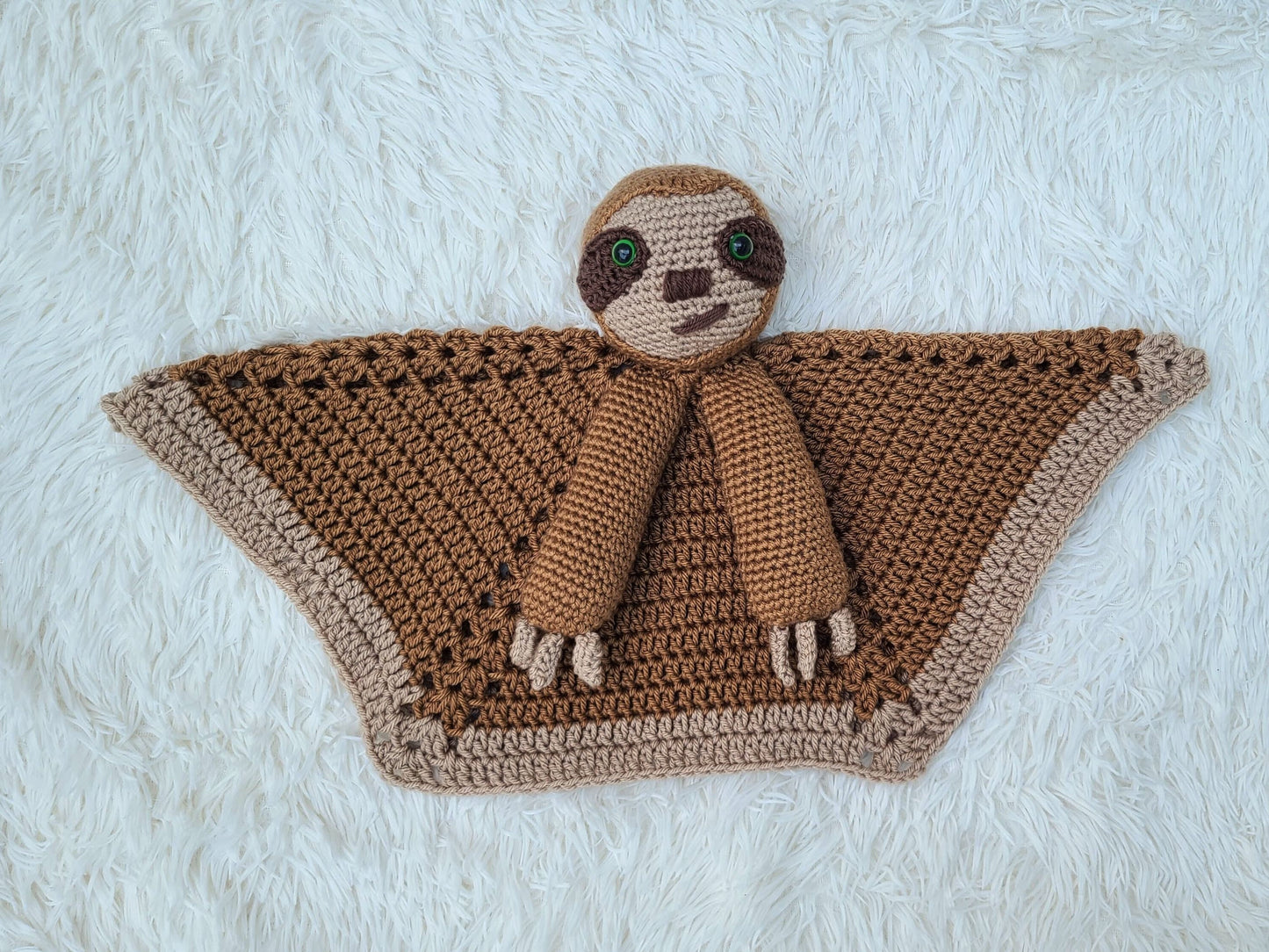 Smooch The Sloth Lovey Baby Blanket Comforter Security Blanket Crochet Pattern Baby Shower Gift Jungle Sloth Lovey Pattern Amigurumi Toy