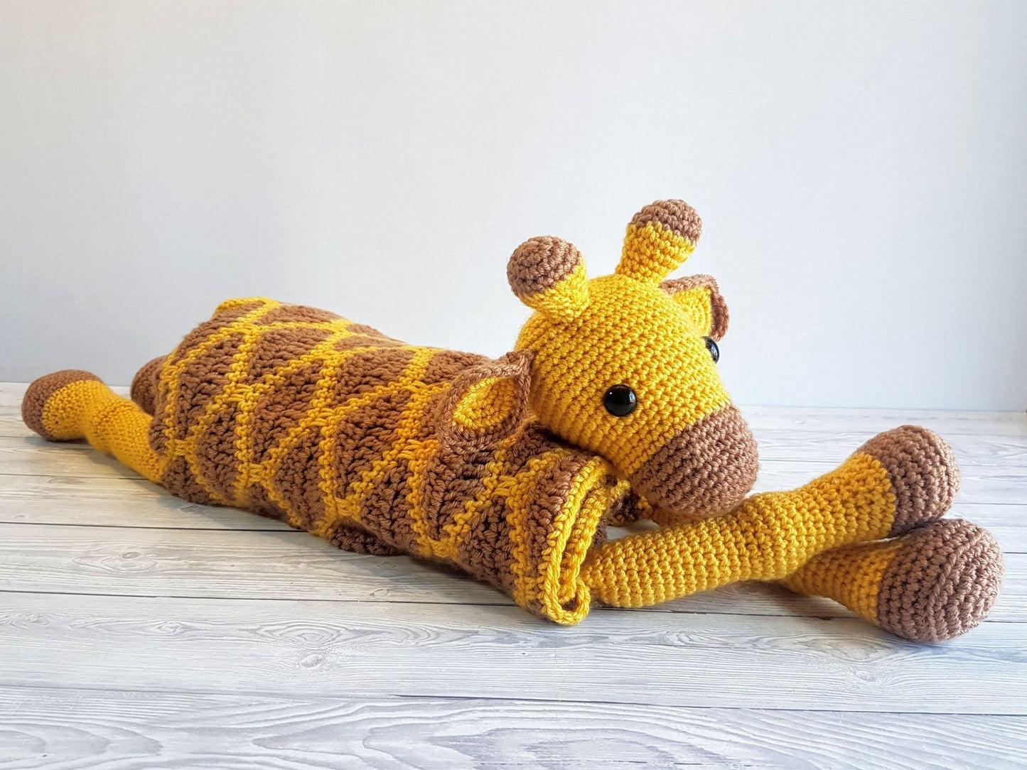 3in1 Safari Giraffe Folding Baby Blanket Crochet Pattern | Stroller Pram Toy Security Blanket Lovey | Baby Shower Gift For Boy Girl Present