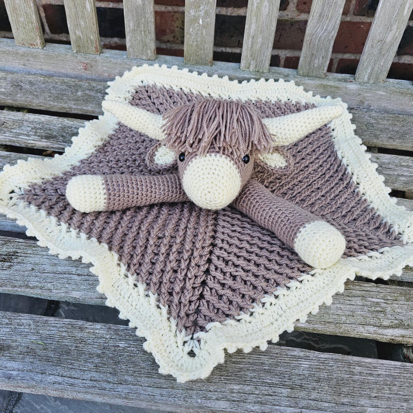 Highland Cow Baby Blanket & Lovey Baby Shower Set Crochet Patterns | Scottish Cow Blanket Toy PlayMat Cow Baby Stroller Blanket Baby Gifts