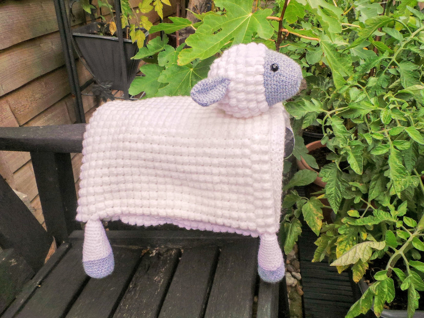 Sheep Baby Blanket & Lamb Lovey Baby Shower Set Crochet Pattern Multipurpose Blanket Toy Play Mat Baby Security Blanket Stroller Cot Blanket