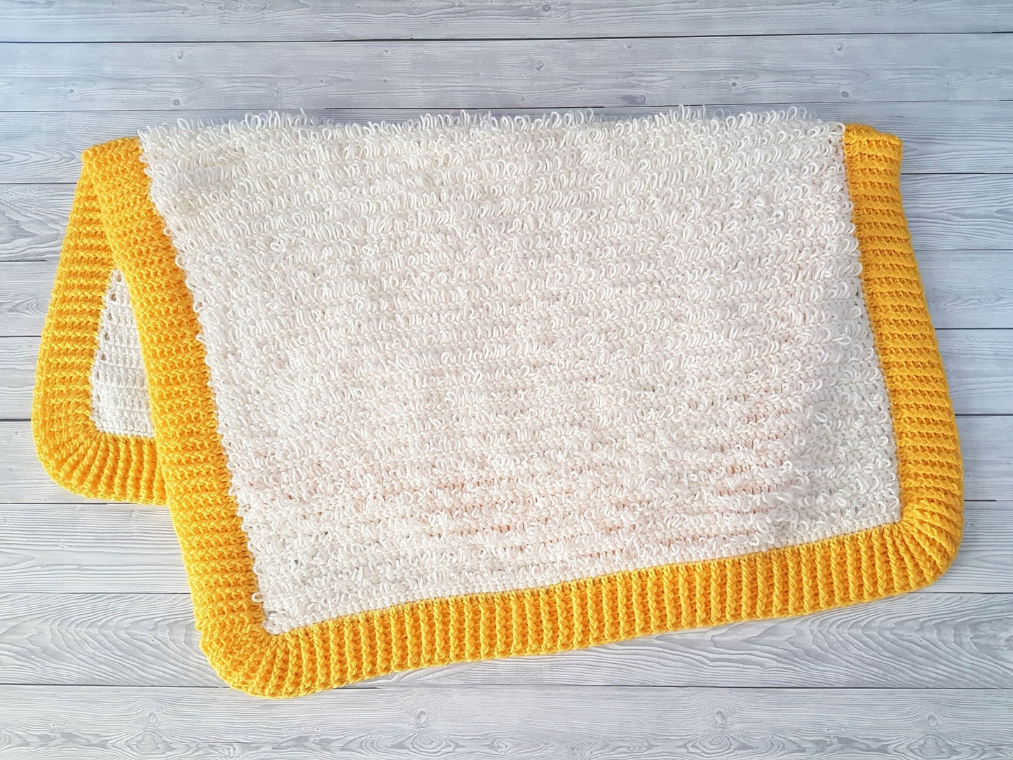 Loops & Ridges Baby Blanket Lapghan Crochet Pattern | Loopy Blanket Baby Shower Gift Simple Easy Blanket Baby Gift Boy Christmas Birthday