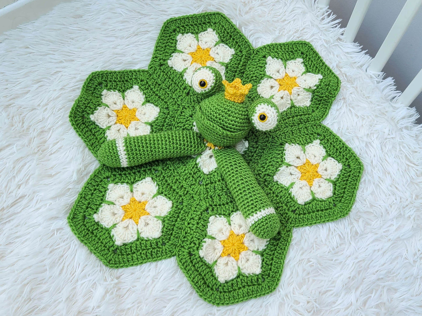 Froggy Frog Lovey Baby Blanket Comforter Security Blanket Crochet Pattern | Baby Shower Gift Prince Frog Baby Lovey Pattern Amigurumi Toy