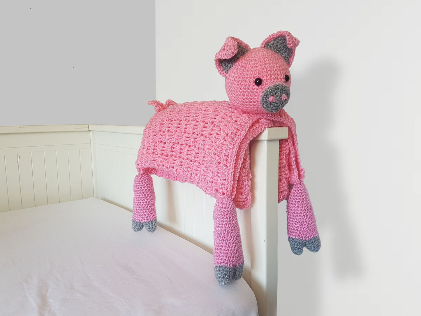 Pig Baby Blanket Crochet Pattern | Stroller Blanket | Baby Shower Gift For Boys & Girls | Pram Blanket | Cot Blanket | Piggy Blanket Toy
