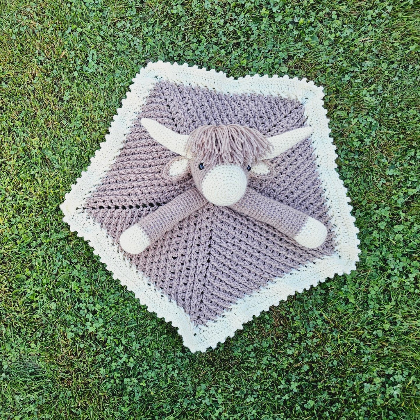 Highland Cow Baby Blanket & Lovey Baby Shower Set Crochet Patterns | Scottish Cow Blanket Toy PlayMat Cow Baby Stroller Blanket Baby Gifts