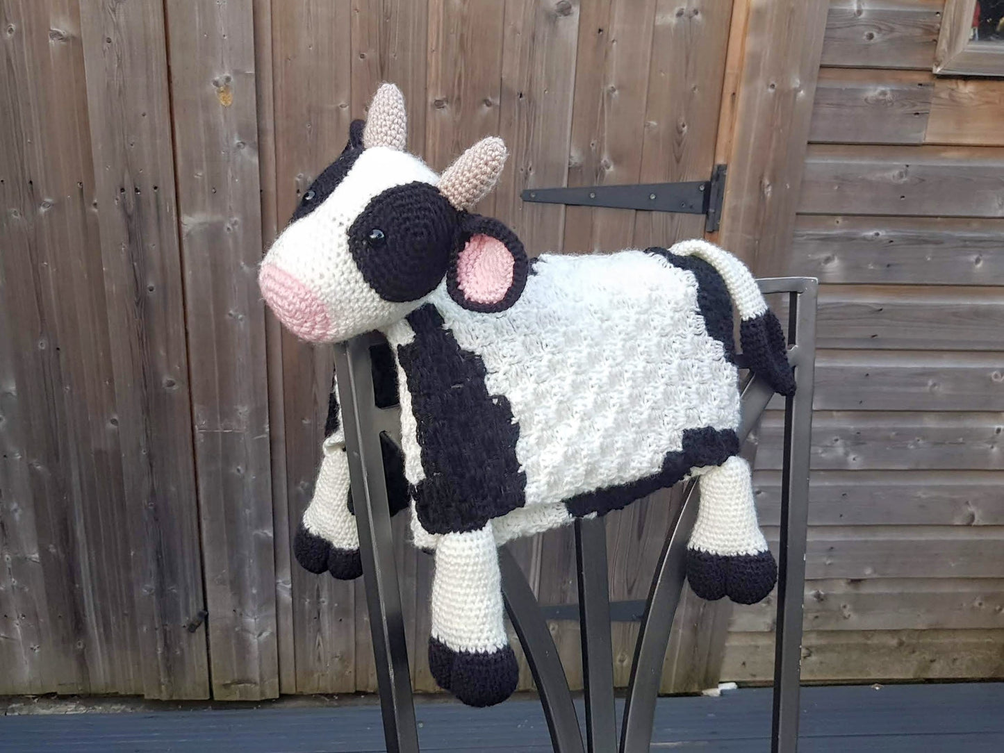 3in1 Farm Cow Folding Baby Blanket Crochet Pattern | C2C Graphghan Cow Print | Pram Crochet Blanket Toy Lovey | Baby Shower Gift | Birthday