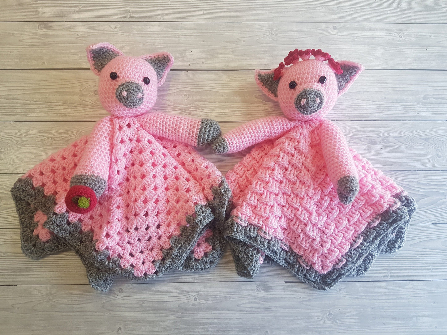 Farm Pig Baby Blanket & Piggy Lovey Baby Shower Set CROCHET PATTERN Multipurpose Blanket Toy Play Mat Baby Security Blanket Stroller Cot Bla