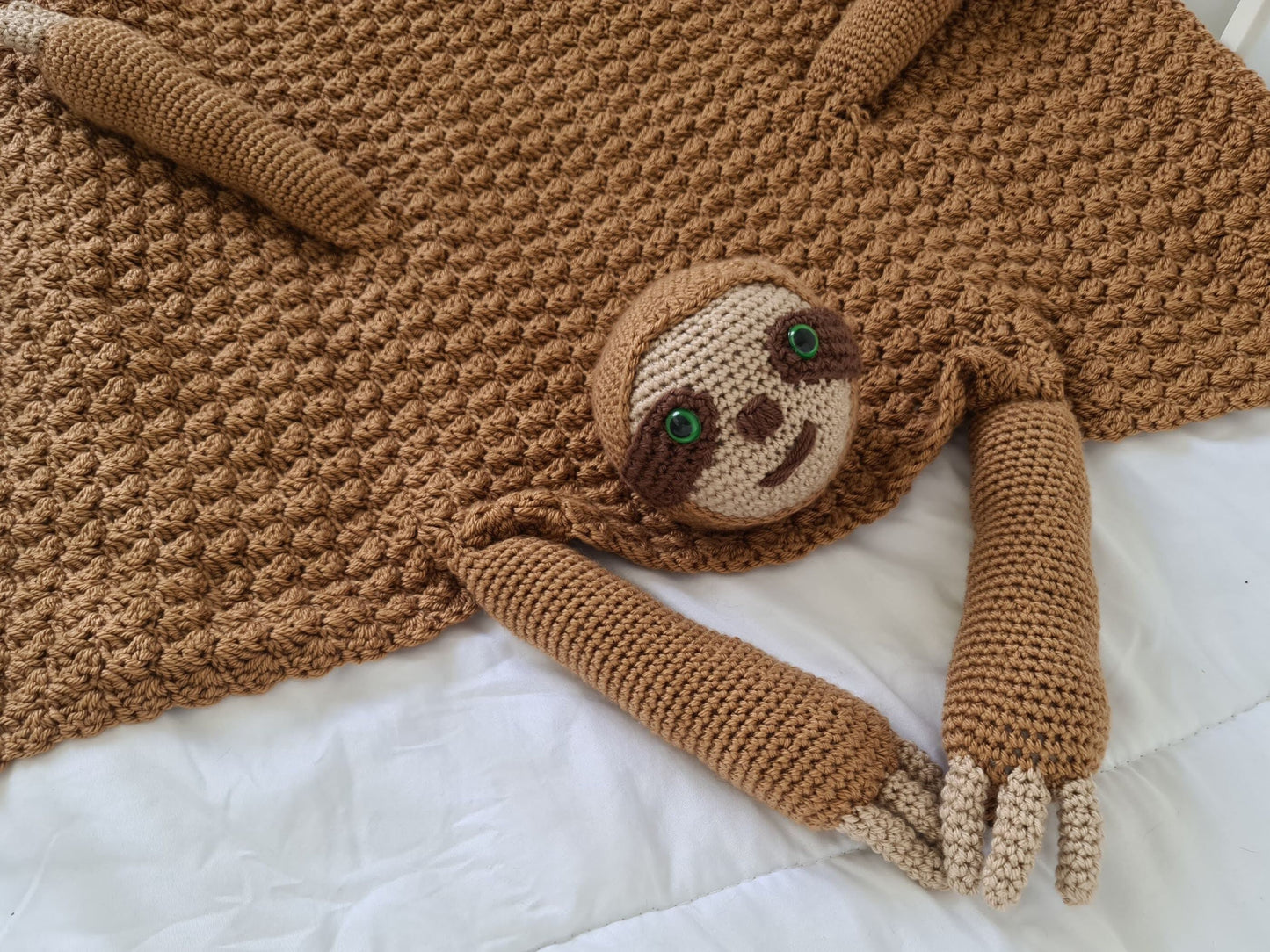 Sloth Baby Blanket & Lovey Baby Shower Set CROCHET PATTERN | Jungle Sloth Cot Blanket + Amigurumi Sloth Comforter Pattern Crochet Baby Gift