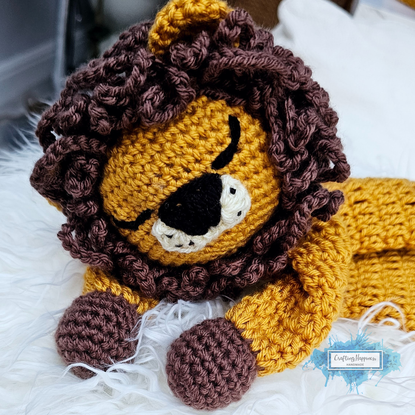 Crochet Lion Rag Doll Pattern - Kawaii Lion Cuddler - Sleepy & Open Eye Version - Soft Toy - Amigurumi Lion - Nursery Decor Baby Shower Gift