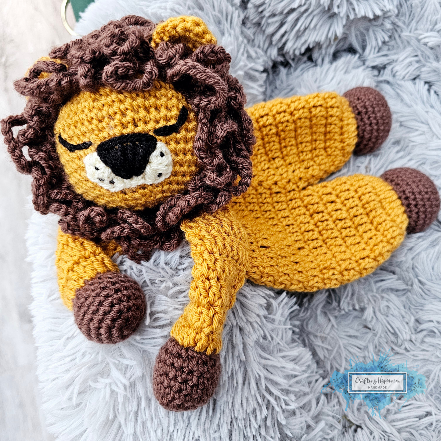 Crochet Lion Rag Doll Pattern - Kawaii Lion Cuddler - Sleepy & Open Eye Version - Soft Toy - Amigurumi Lion - Nursery Decor Baby Shower Gift