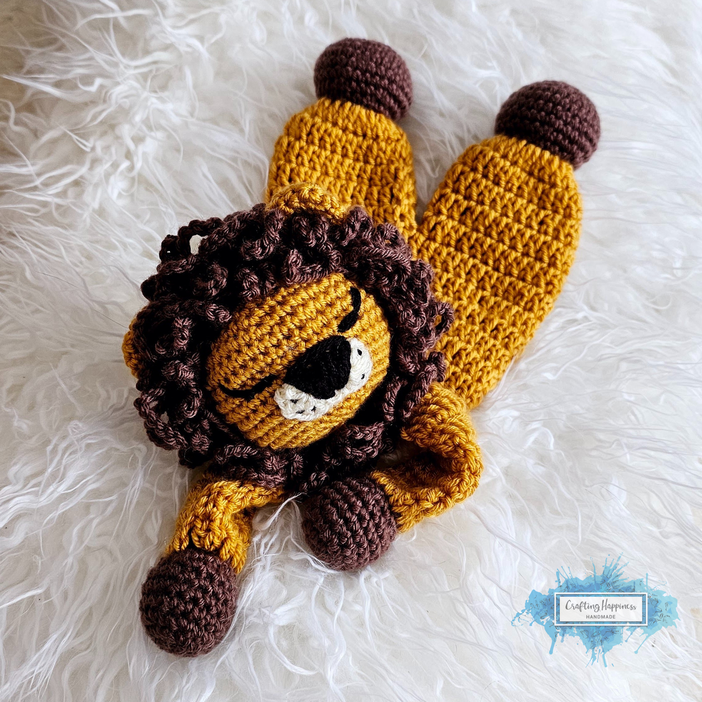 Crochet Lion Rag Doll Pattern - Kawaii Lion Cuddler - Sleepy & Open Eye Version - Soft Toy - Amigurumi Lion - Nursery Decor Baby Shower Gift