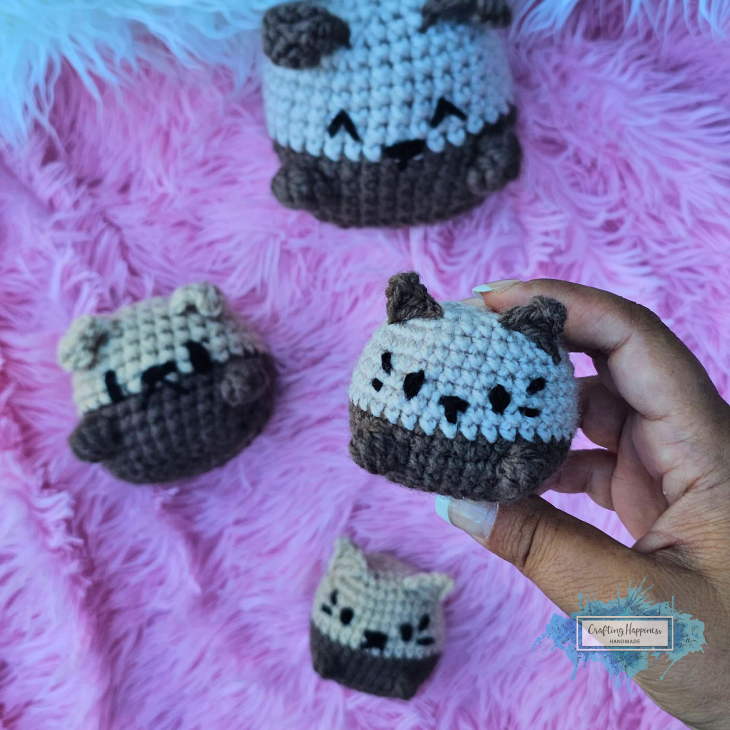 No Sew Cats & Dogs Crochet Pattern In 4 Sizes | Giant Amigurumi Plushie, Amigurumi Animals Toy, Baby Shower Gift, Companion For Baby, Cuddly