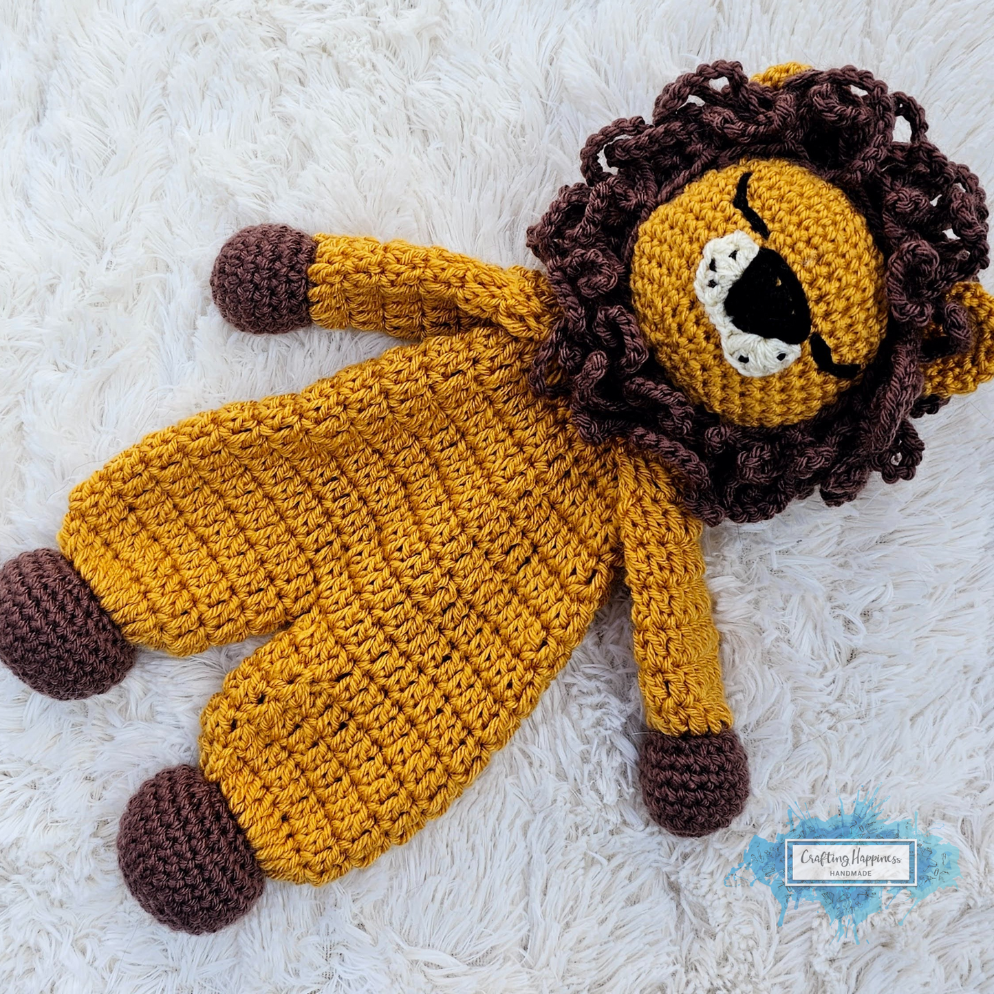 Crochet Lion Rag Doll Pattern - Kawaii Lion Cuddler - Sleepy & Open Eye Version - Soft Toy - Amigurumi Lion - Nursery Decor Baby Shower Gift