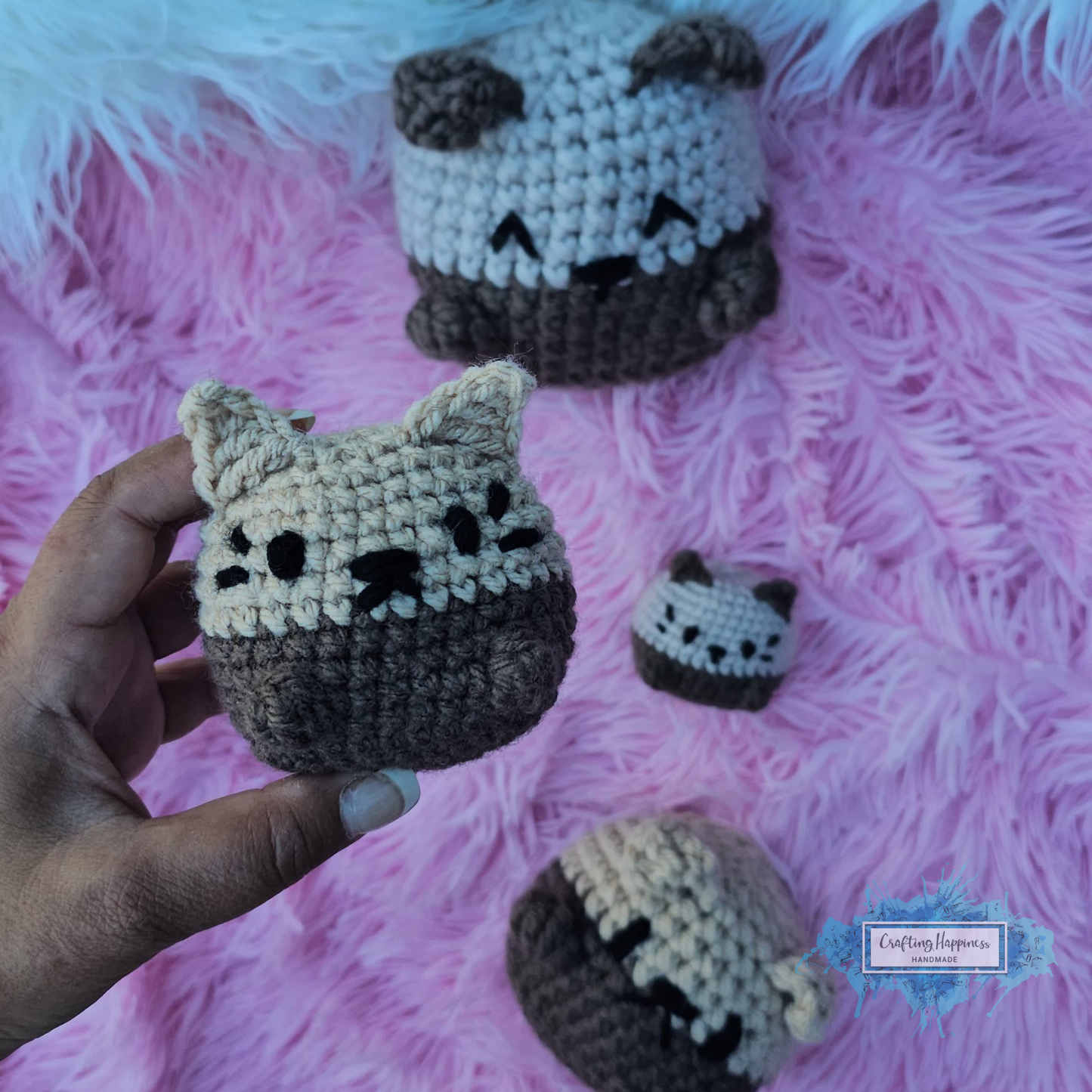 No Sew Cats & Dogs Crochet Pattern In 4 Sizes | Giant Amigurumi Plushie, Amigurumi Animals Toy, Baby Shower Gift, Companion For Baby, Cuddly