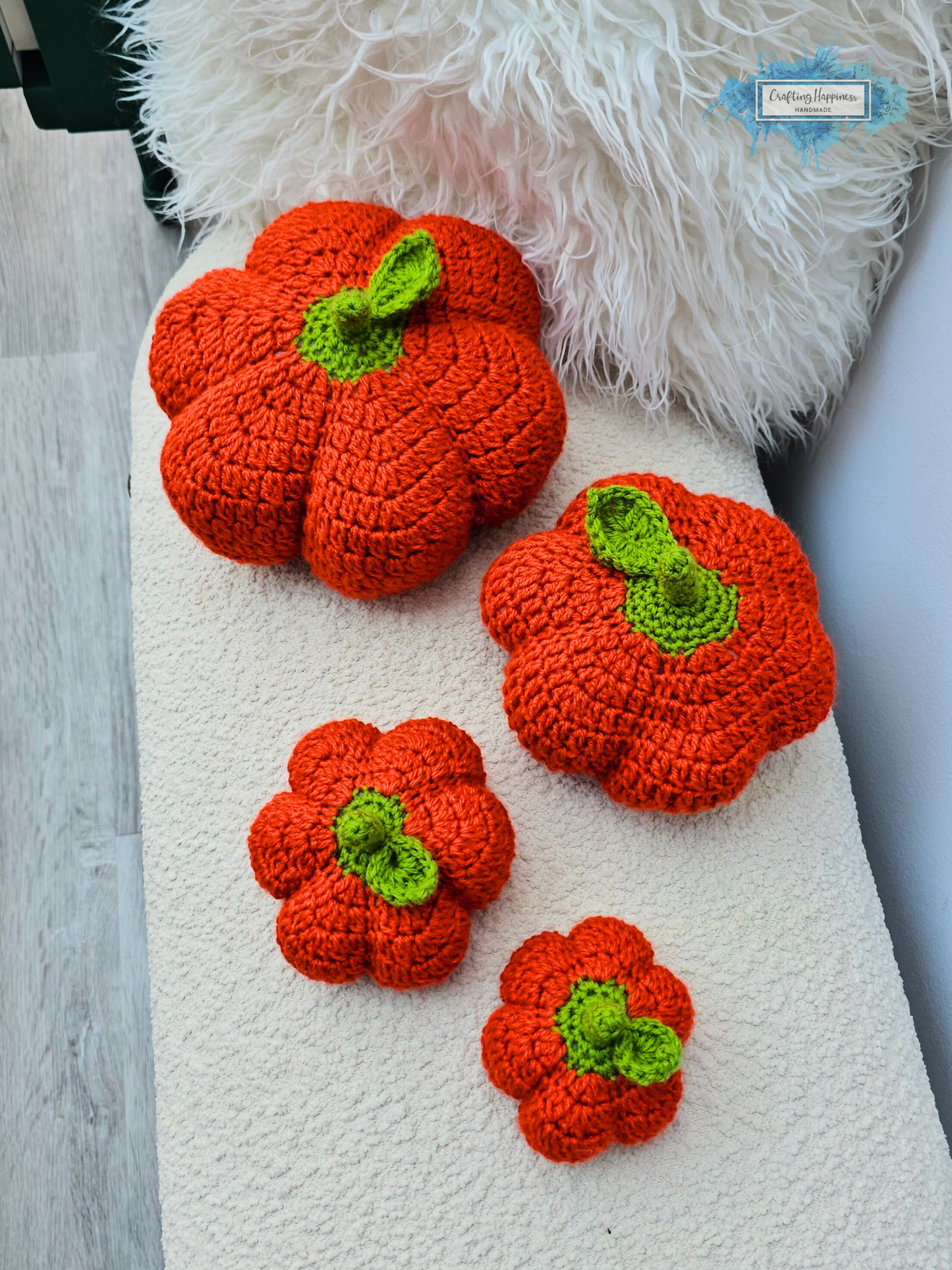No Sew Pumpkin Crochet Pattern In 4 Variations for 4 Sizes | Giant Pumpkin Decor, Pumpkin Cuddle Toy, Shelf Decor, Fall Ornament, Bag Charm