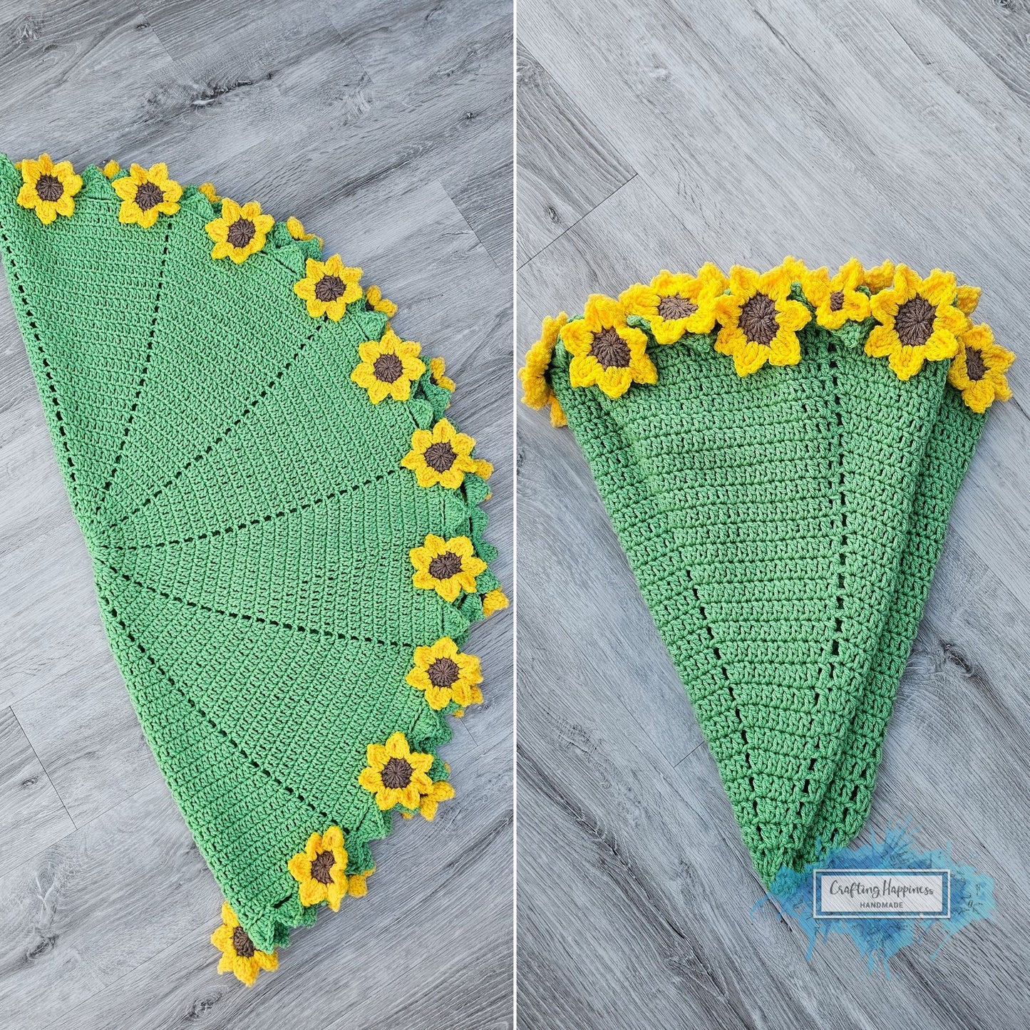 Bundle of 4 Flower Bouquet Blanket Crochet Patterns | Rose, Sunflower, Daffodil & Lily Afghan | Floral Baby Shower Mother's Day Gift Ideas