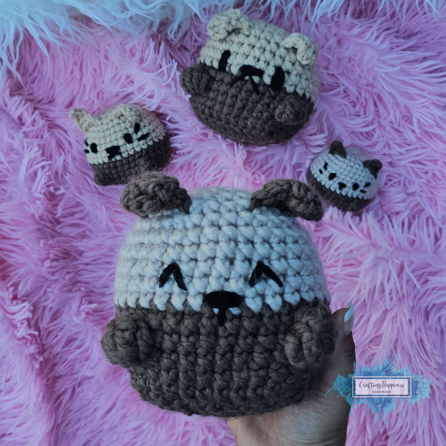 No Sew Cats & Dogs Crochet Pattern In 4 Sizes | Giant Amigurumi Plushie, Amigurumi Animals Toy, Baby Shower Gift, Companion For Baby, Cuddly