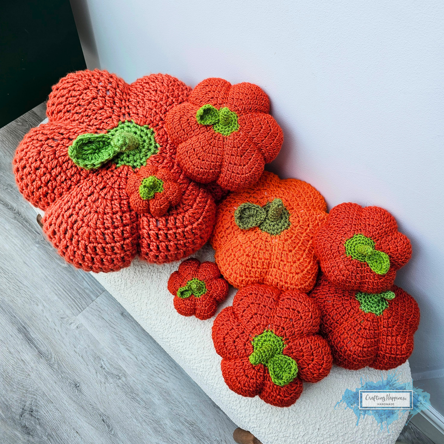 No Sew Pumpkin Crochet Pattern In 4 Variations for 4 Sizes | Giant Pumpkin Decor, Pumpkin Cuddle Toy, Shelf Decor, Fall Ornament, Bag Charm