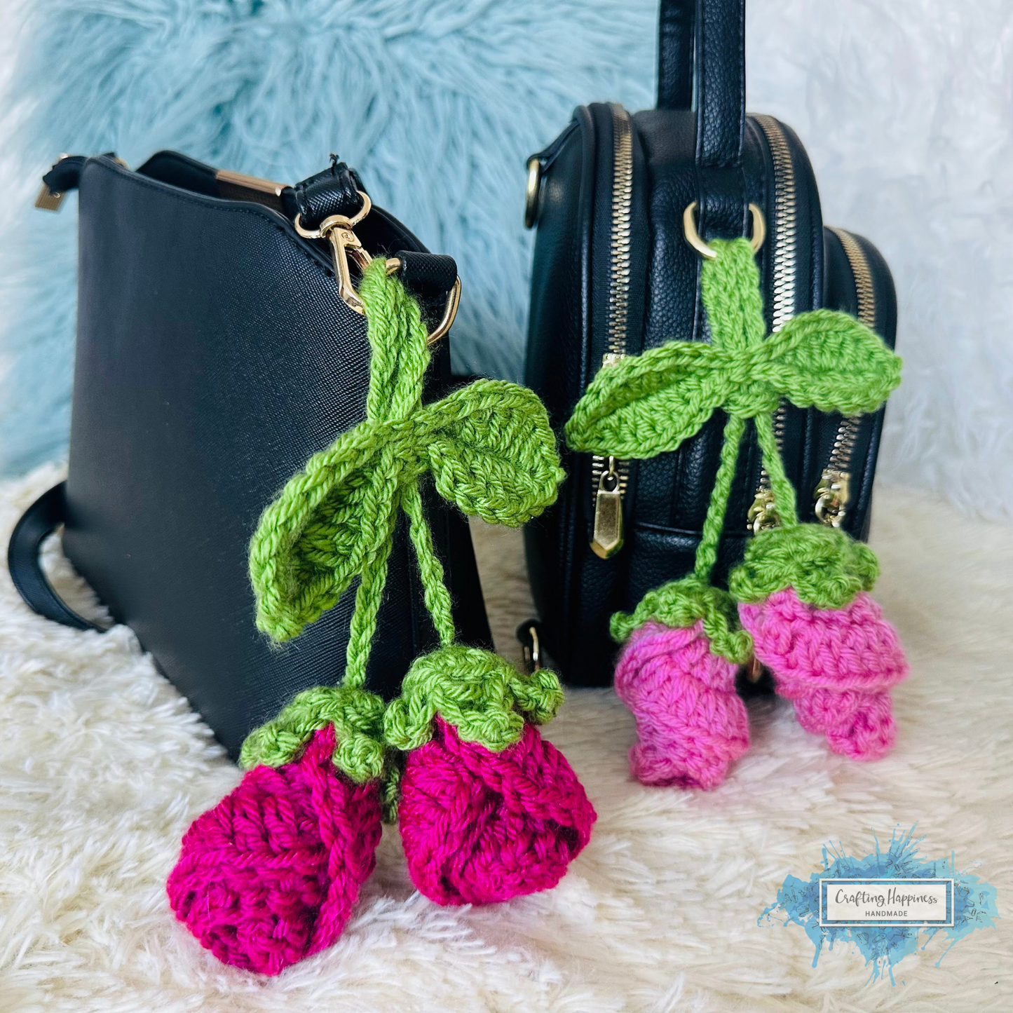 Lovely Flower Bloom Charms Car Hanging Crochet Patterns Bundle | For Her Bag Charm, Keychain, Bell Flower, Rose, Lily Of Valley, Calla Lily